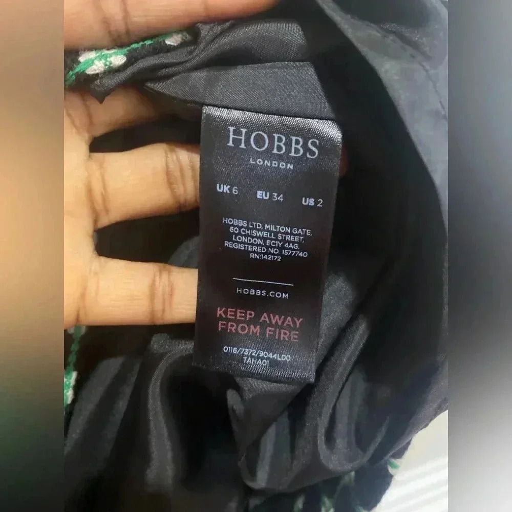 Hobbs London Wool Green and Black Mini Skirt Size 2 - Picture 3 of 9